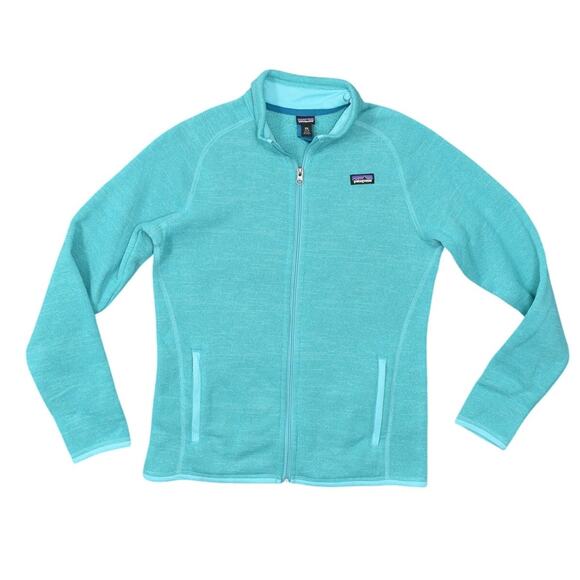 Patagonia Girls 2XL (18-20) Agua Blue Polyester Sweater Basic Activewear Jacket - Picture 1 of 8